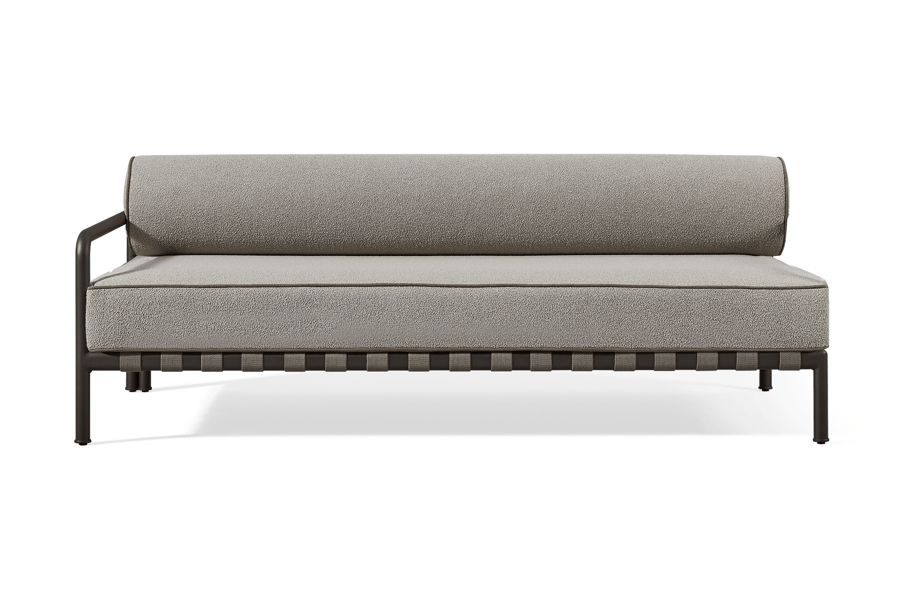 Valencia Cassius Aluminum Outdoor Two Seat Left Arm Sofa, Grey