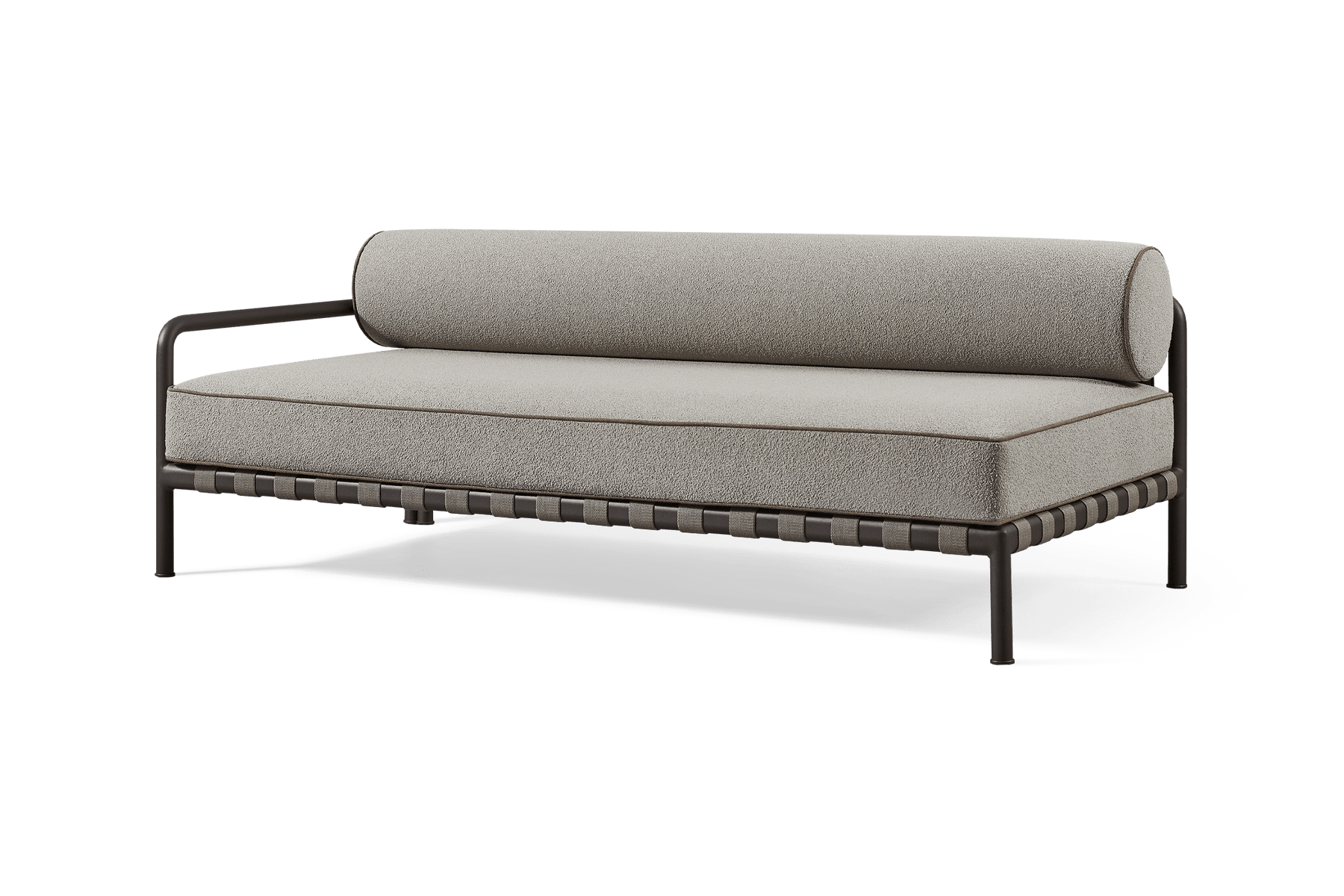 Valencia Cassius Aluminum Outdoor Two Seat Left Arm Sofa, Grey