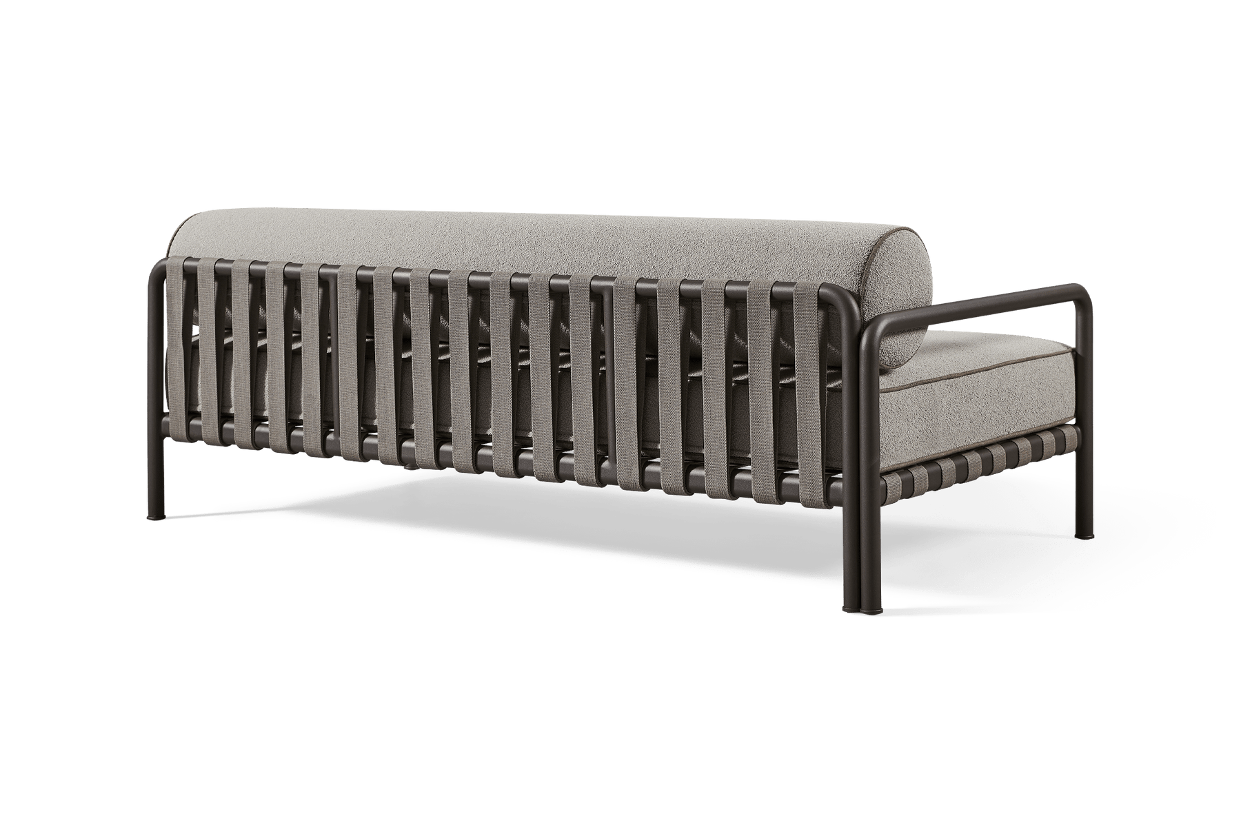 Valencia Cassius Aluminum Outdoor Two Seat Left Arm Sofa, Grey