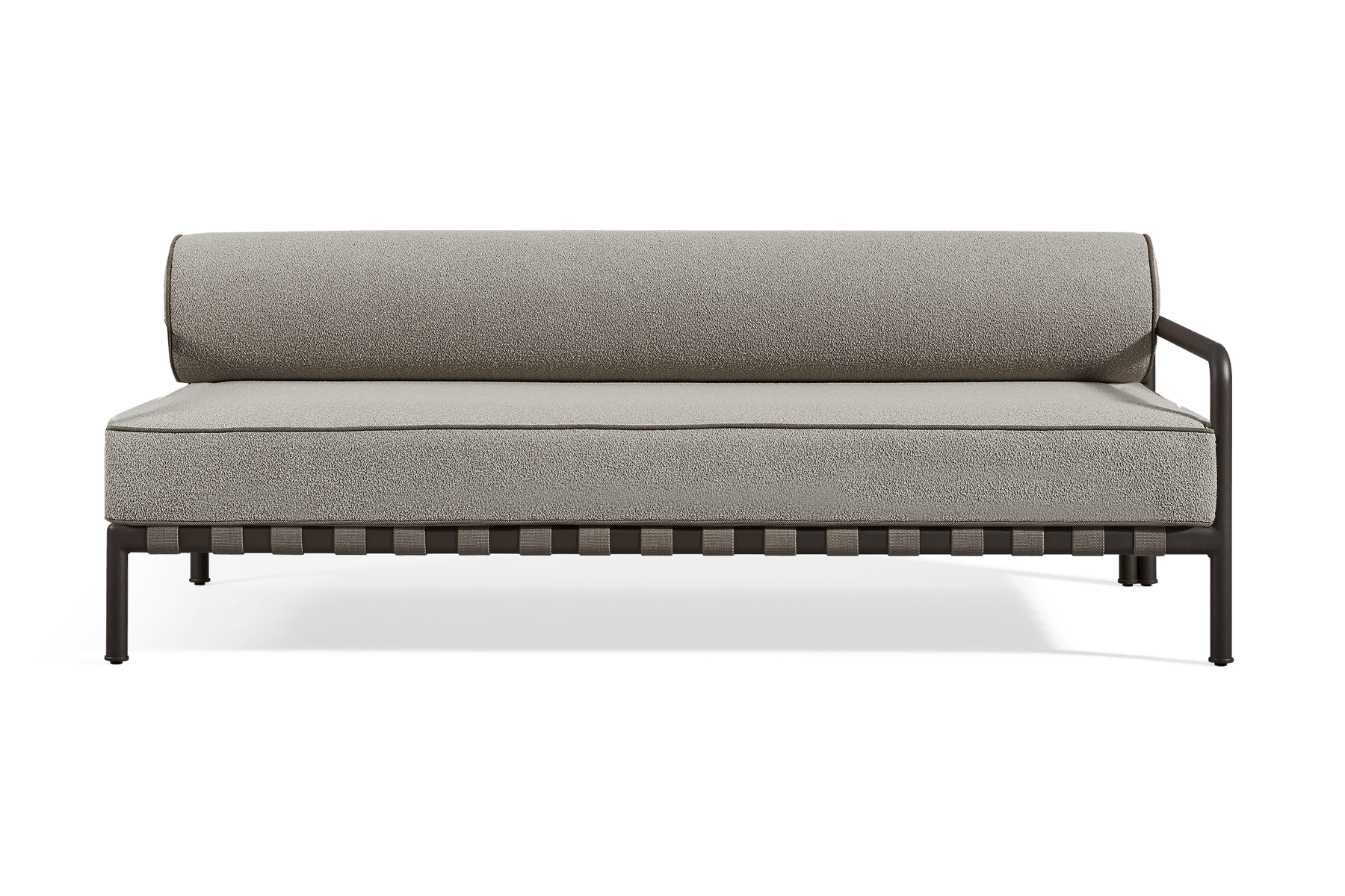 Valencia Cassius Aluminum Outdoor Two Seat Right Arm Sofa, Grey