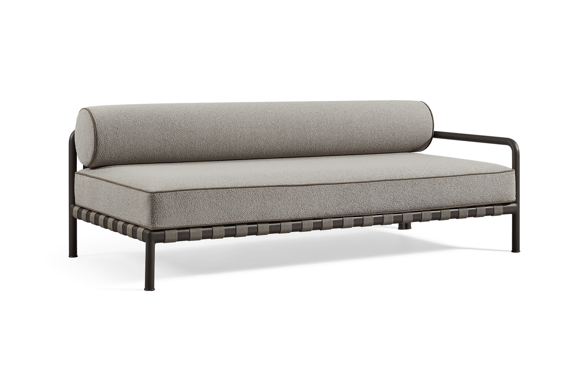 Valencia Cassius Aluminum Outdoor Two Seat Right Arm Sofa, Grey