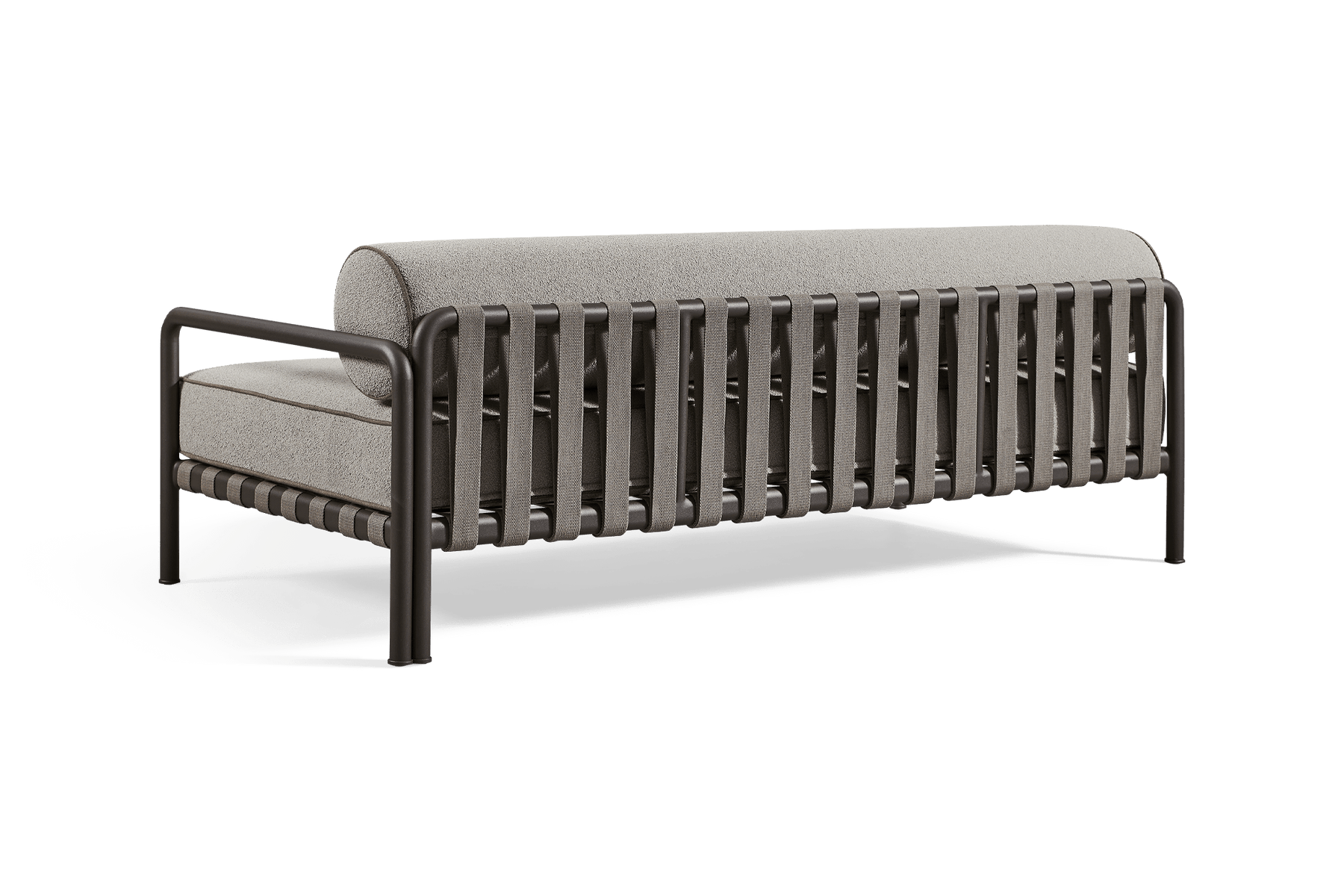 Valencia Cassius Aluminum Outdoor Two Seat Right Arm Sofa, Grey