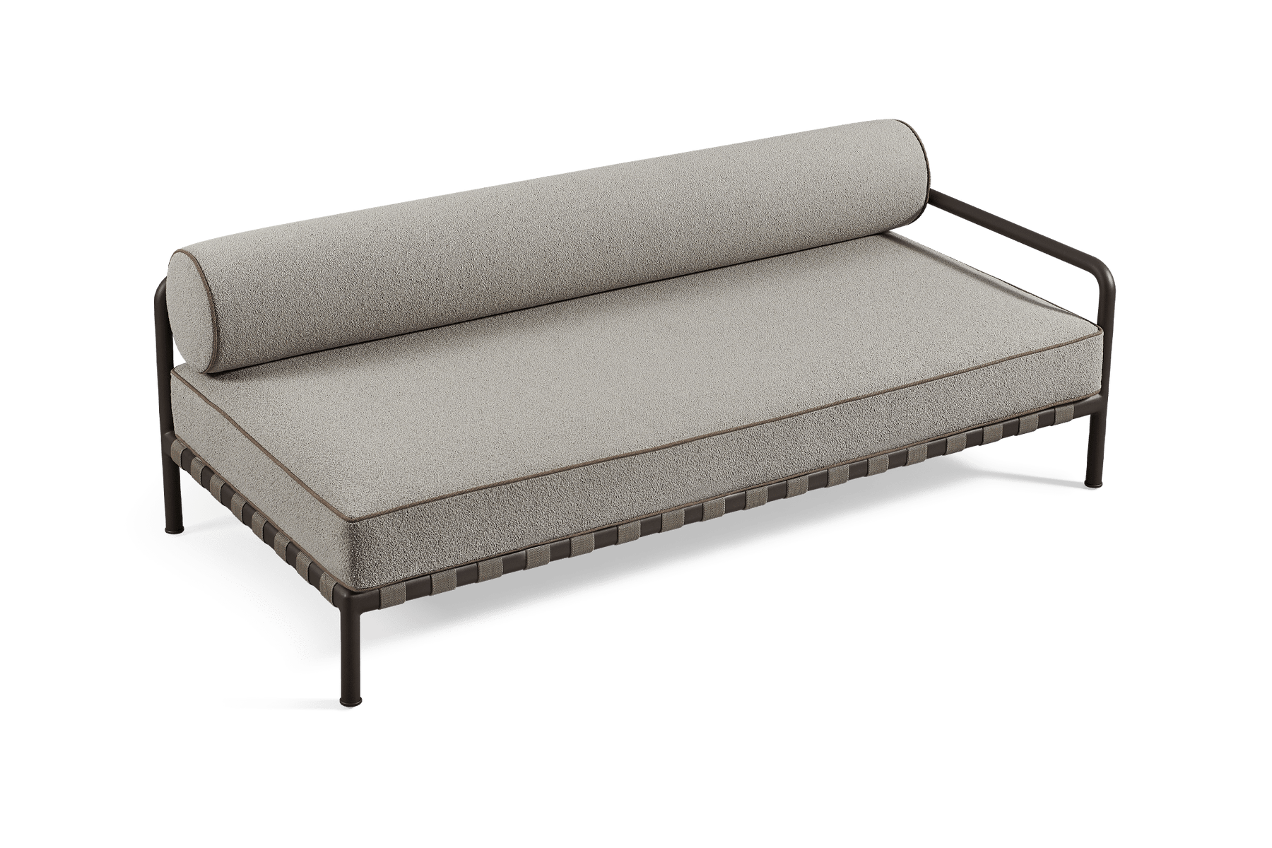 Valencia Cassius Aluminum Outdoor Two Seat Right Arm Sofa, Grey