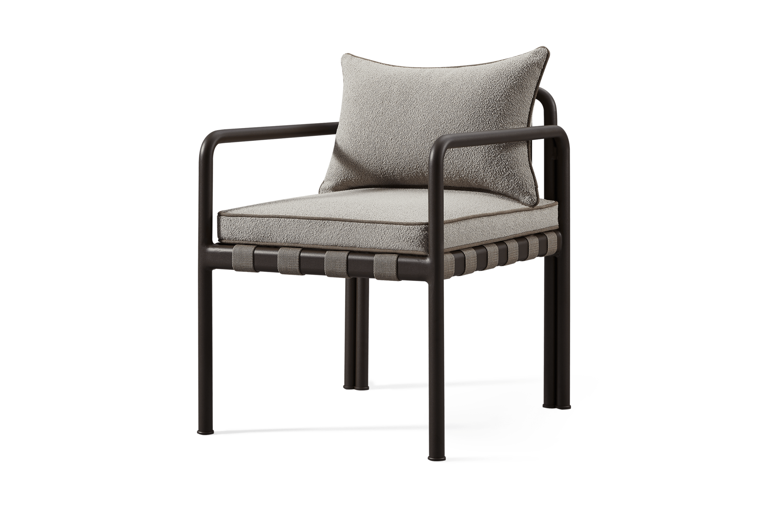 Valencia Cassius Aluminum Outdoor Dining Chair, Grey