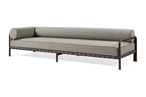 Valencia Cassius Aluminum Outdoor Left Arm Sofa, Grey