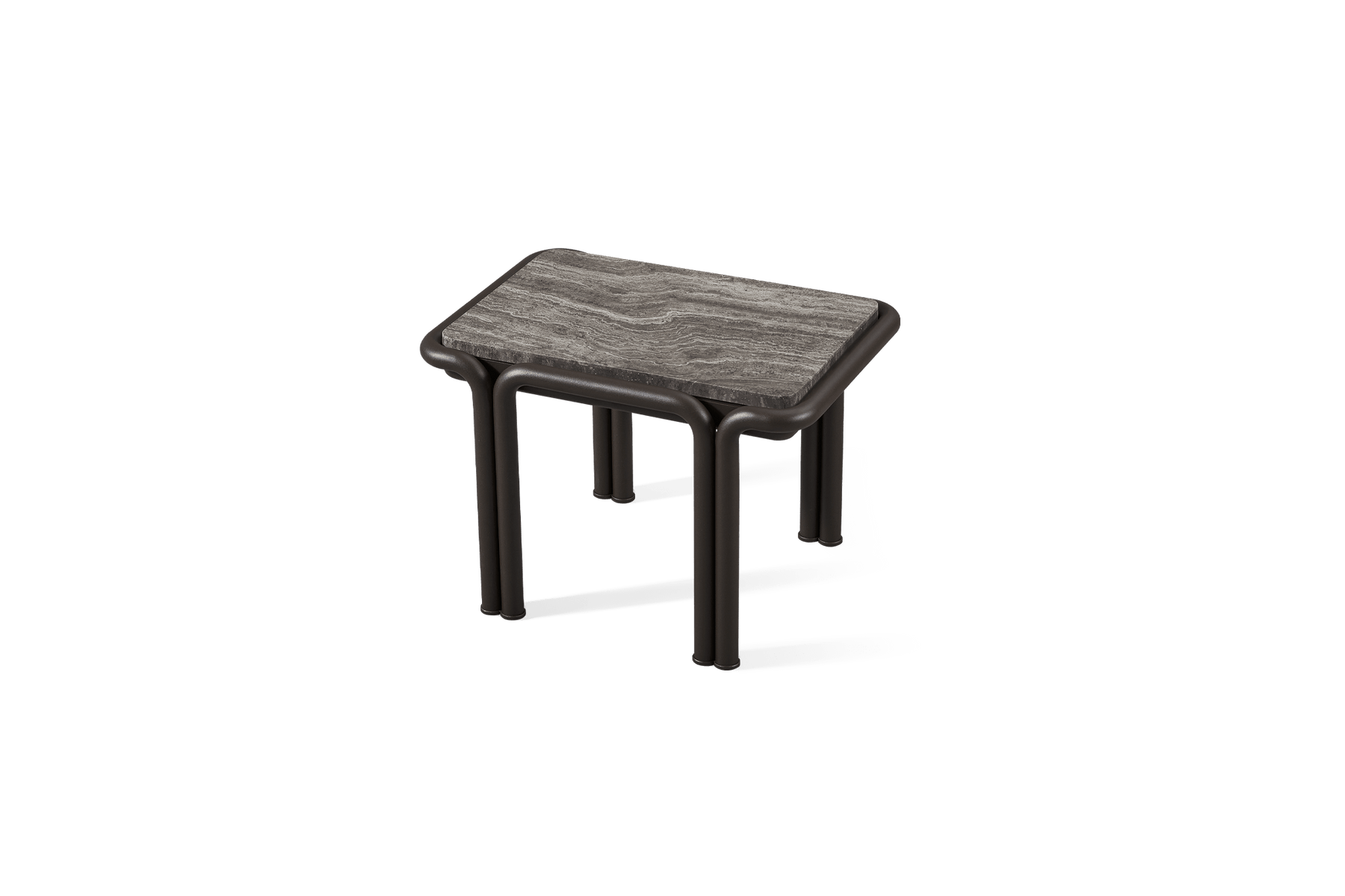 Valencia Cassius Aluminum Outdoor Side Table, Grey