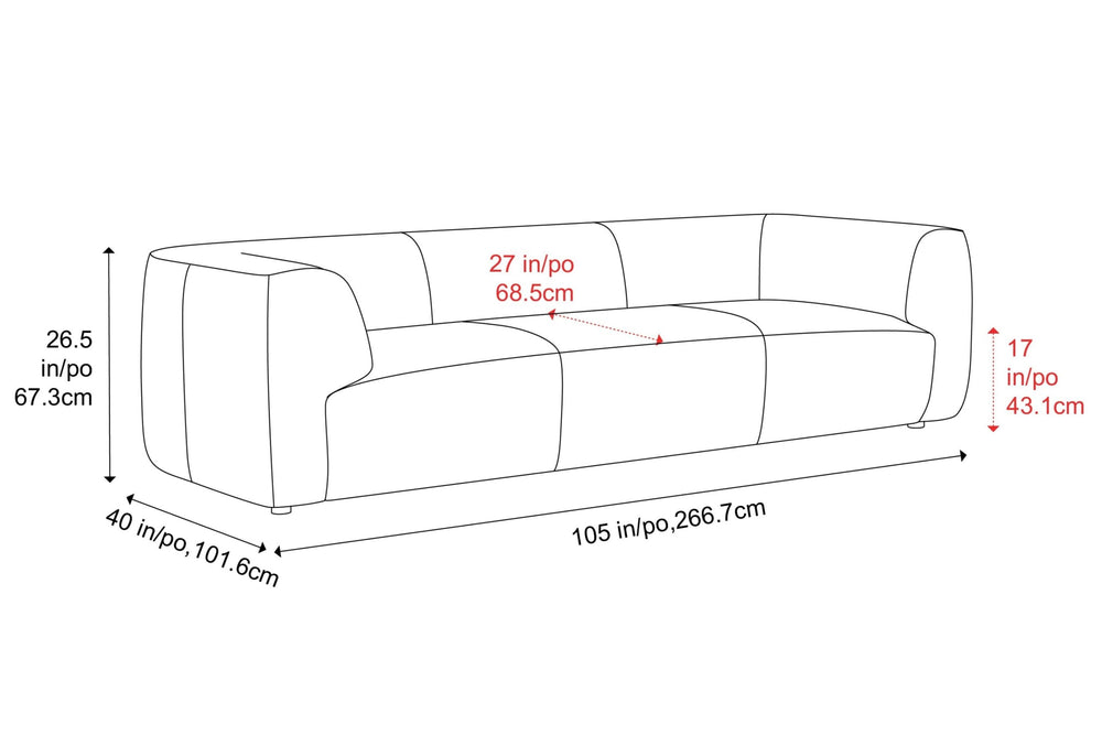 Valencia Cathleen 105" Full-Grain Aniline Leather Wide Sofa, Cognac