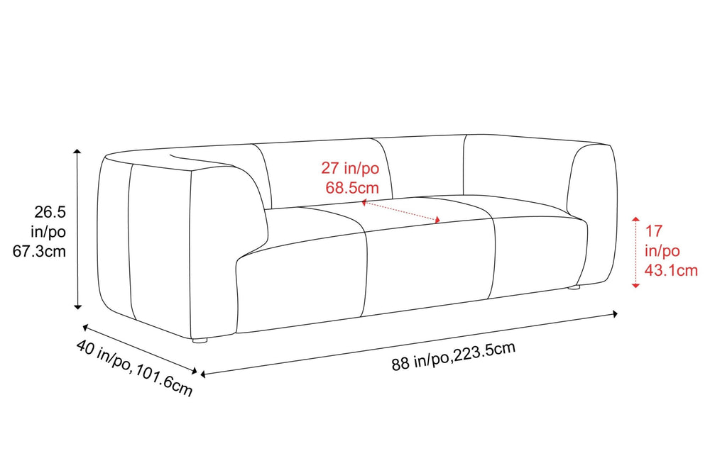 Valencia Cathleen 88" Full-Grain Aniline Leather Wide Sofa, Cognac