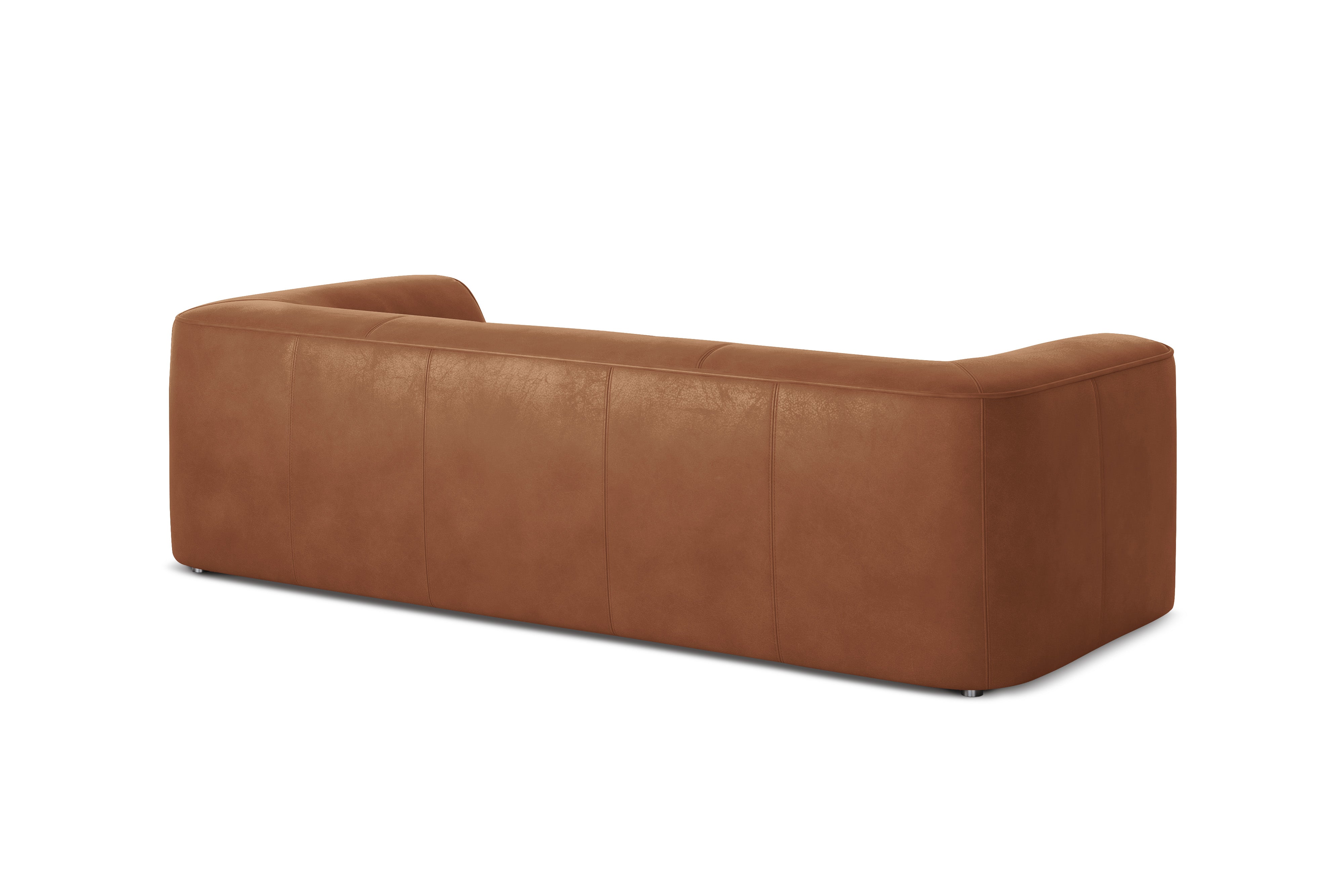 Valencia Cathleen 88" Full-Grain Aniline Leather Wide Sofa, Cognac