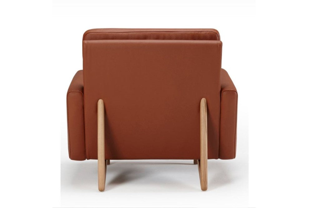 Valencia Celia Leather Armchair with Ottoman, Brown