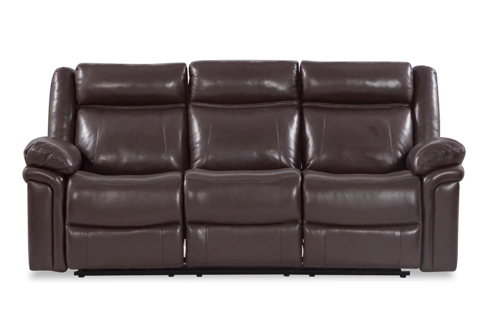 Valencia Charlie Leather Recliner Three Seats Sofa, Dark Brown