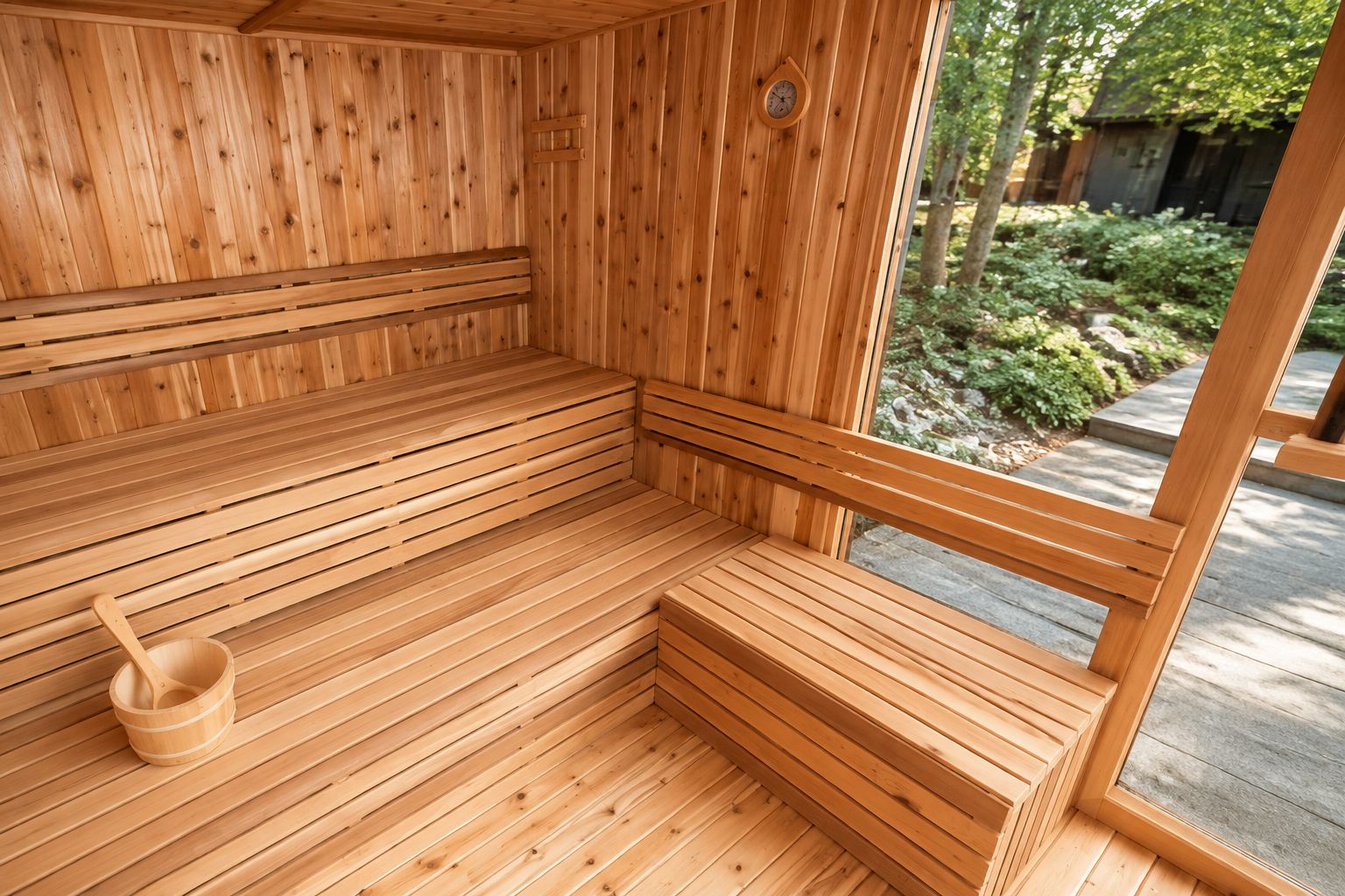 Nordic Style Outdoor Canadian Red Cedar Finnish Sauna