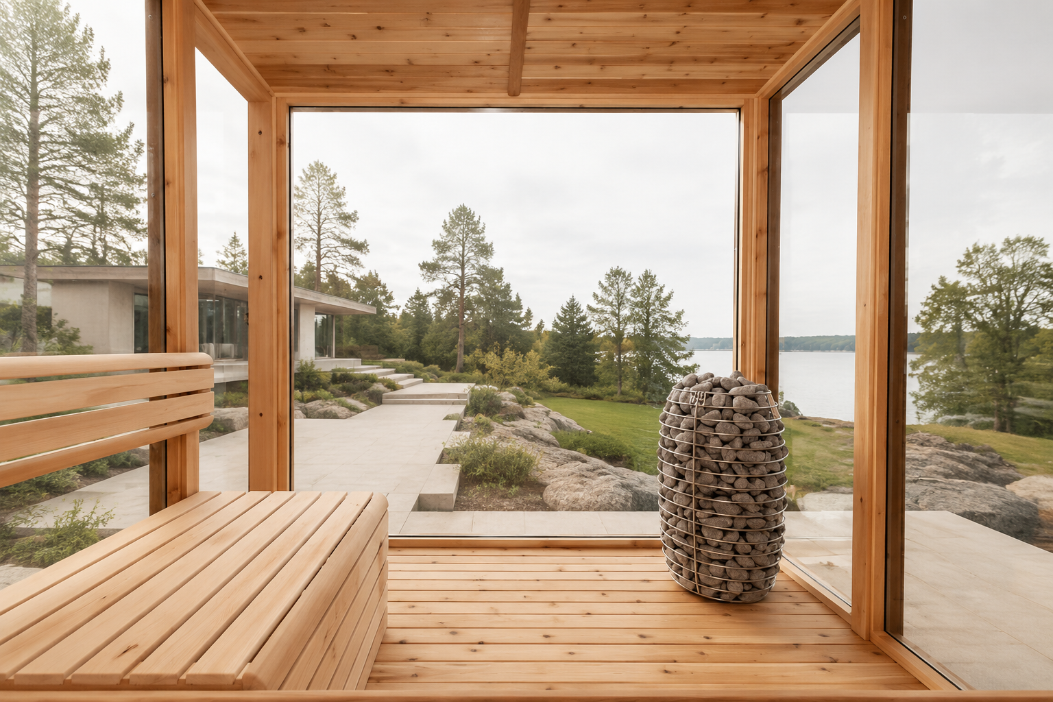 Nordic Style Outdoor Canadian Red Cedar Finnish Sauna