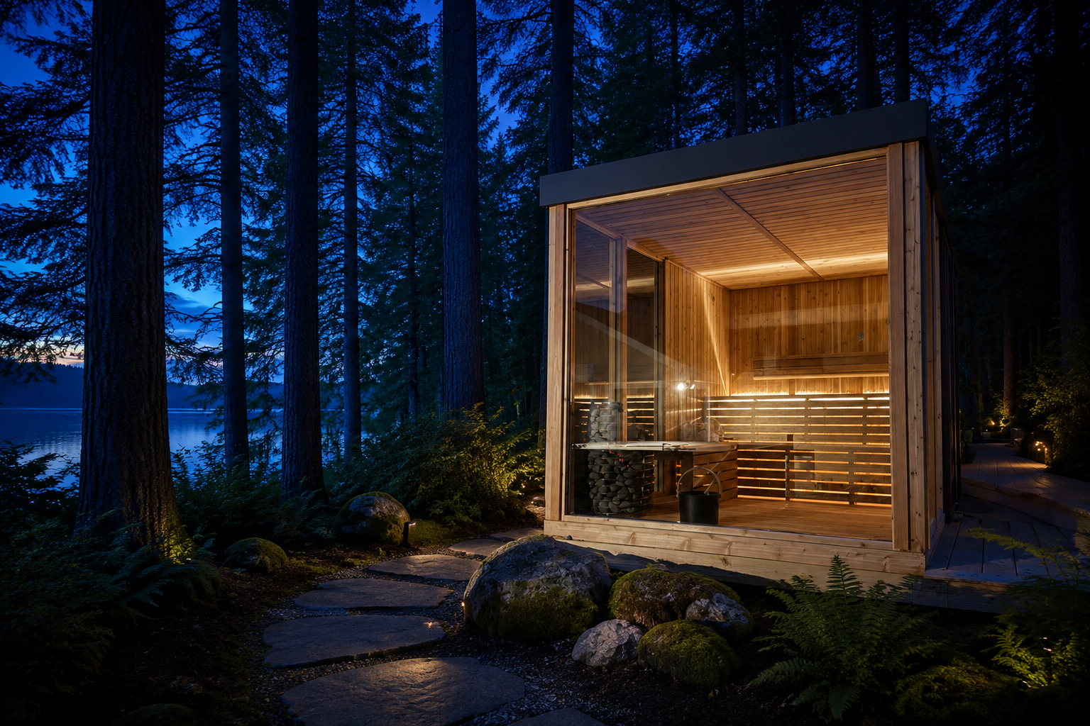 Nordic Style Outdoor Canadian Red Cedar Finnish Sauna