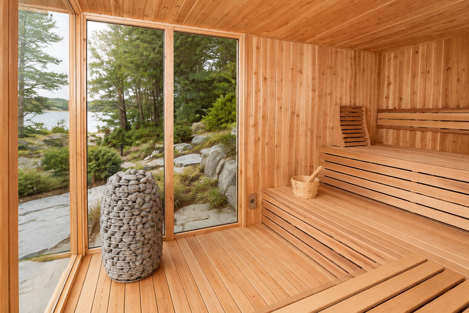 Nordic Style Outdoor Canadian Red Cedar Finnish Sauna