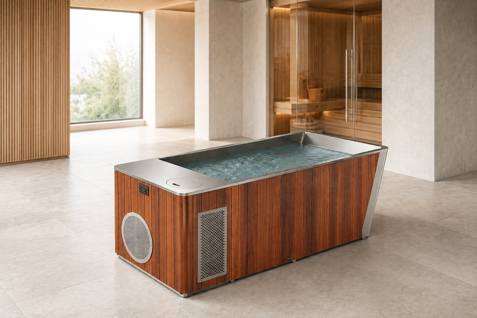 Valencia Glacier Elite All-in-One Cedar Cold & Hot Plunge