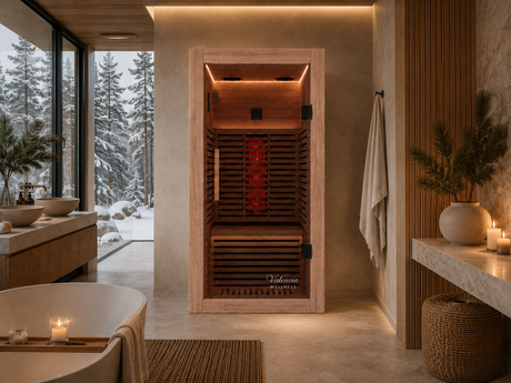 Valencia Aura™ Low-EMF 1-Person Full Spectrum Infrared Red Cedar Sauna