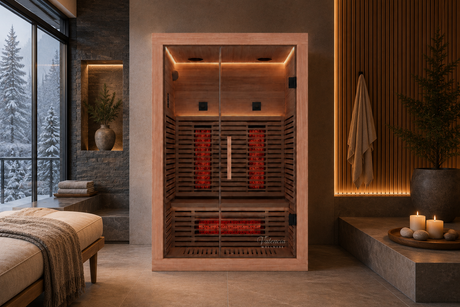 Valencia Aura™ Low-EMF 2-Person Full Spectrum Infrared Red Cedar Sauna