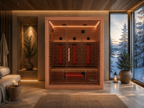 Valencia Aura™ Low-EMF 3-Person Full Spectrum Infrared Red Cedar Sauna
