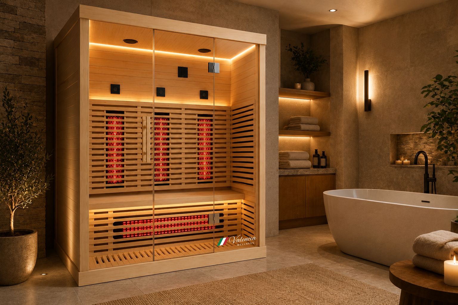 Valencia Aura™ Full Spectrum Low-EMF 3-Person Infrared Sauna