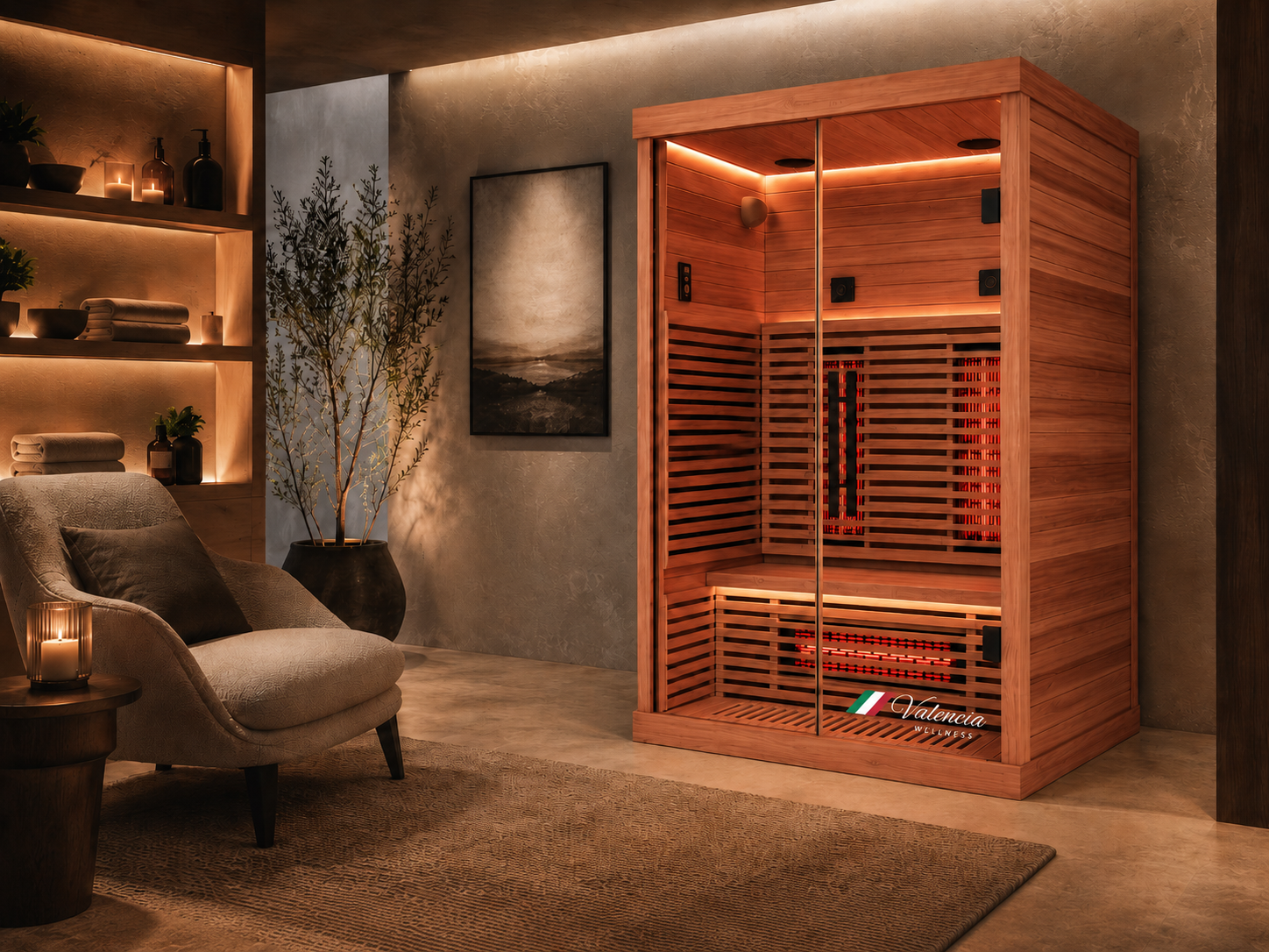 Valencia Aura™ Low-EMF 2-Person Full Spectrum Infrared Sauna