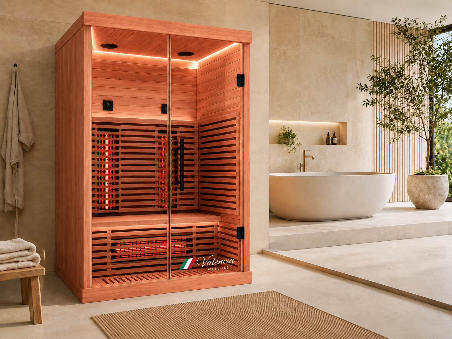 Valencia Aura™ Low-EMF 2-Person Full Spectrum Infrared Sauna