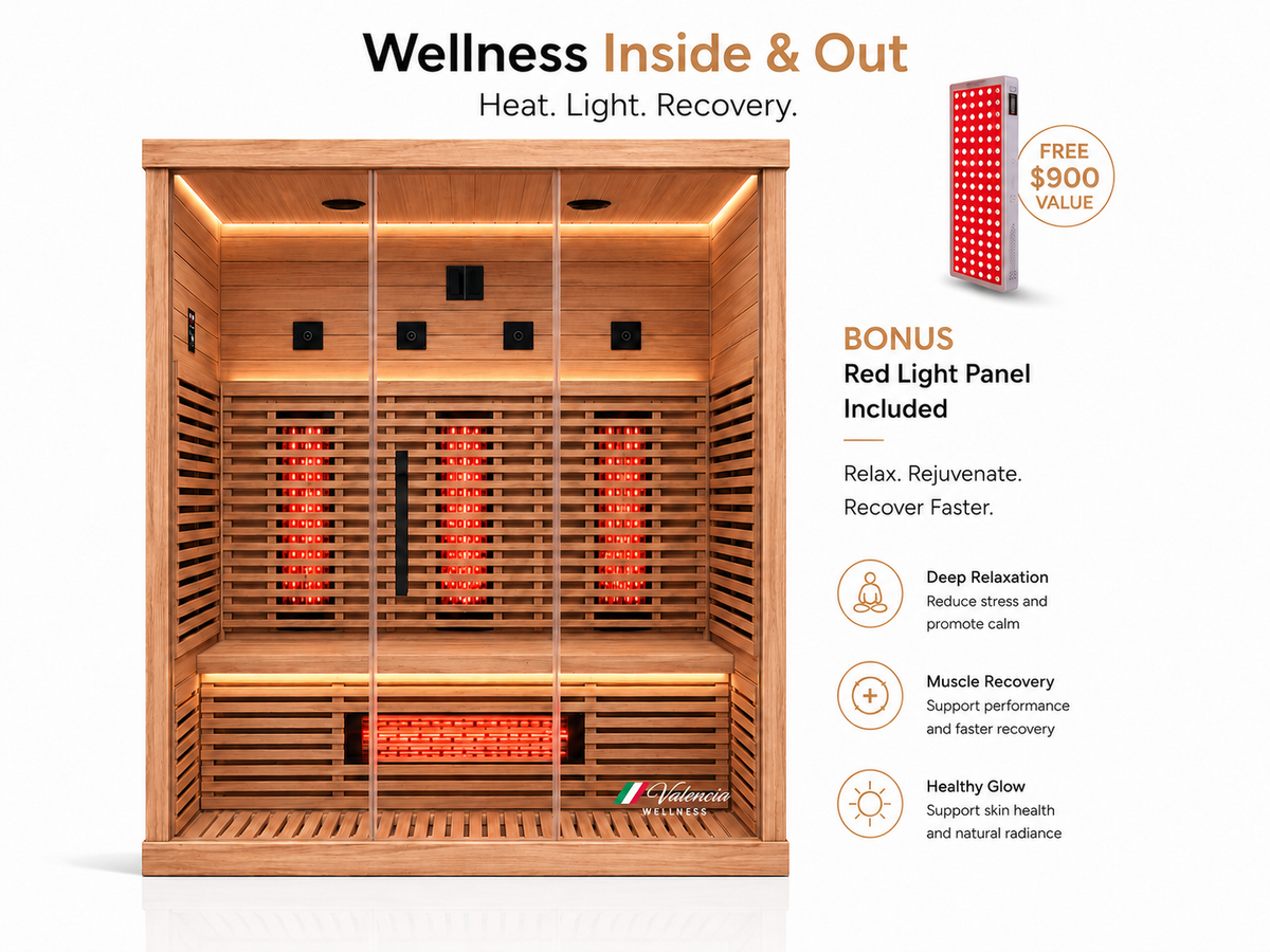 Valencia Aura™ Low-EMF 3-Person Full Spectrum Infrared Sauna