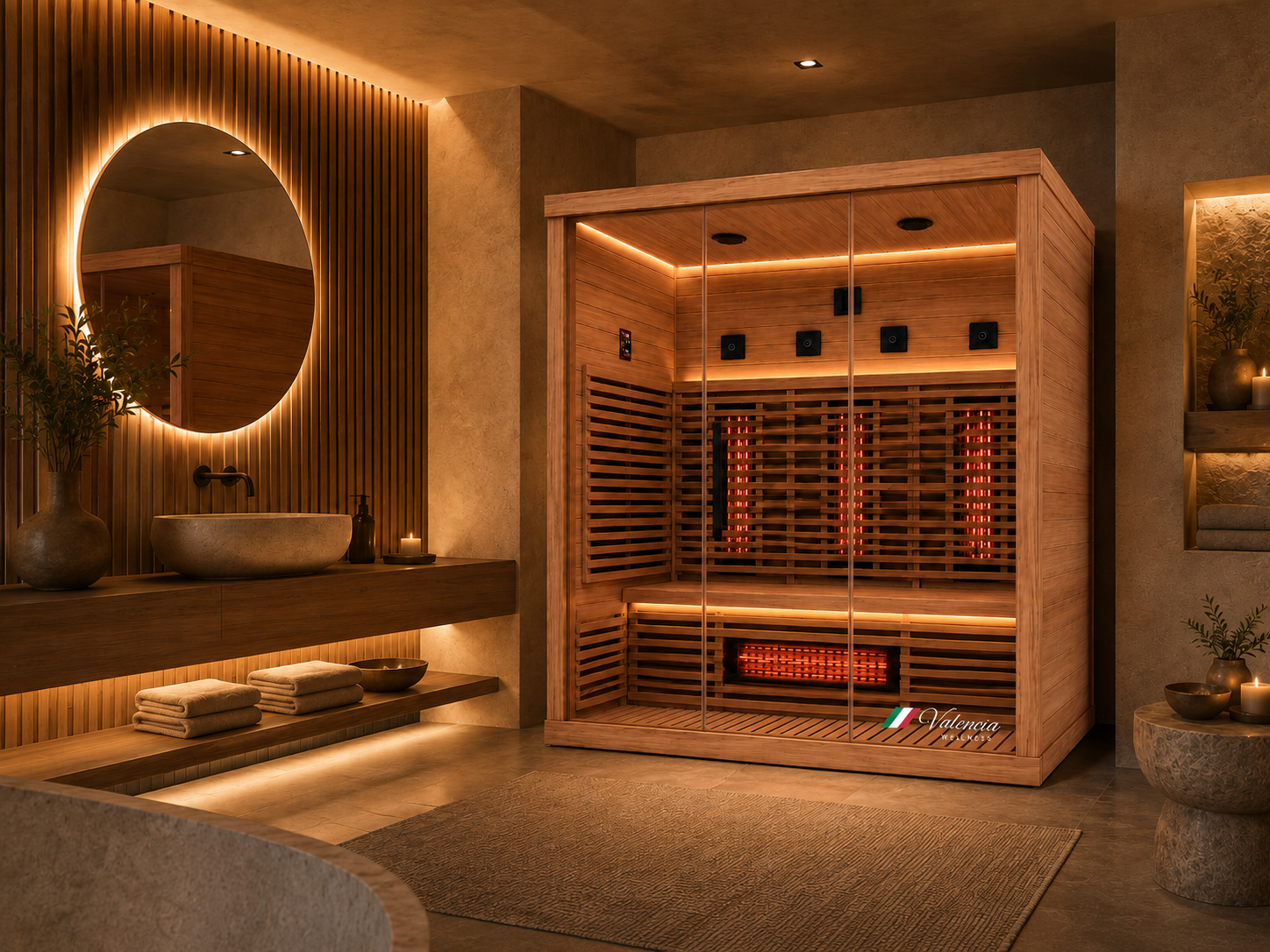 Valencia Aura™ Low-EMF 3-Person Full Spectrum Infrared Sauna