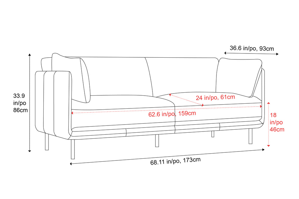 Valencia Chloe Leather Loveseat Sofa, Cognac