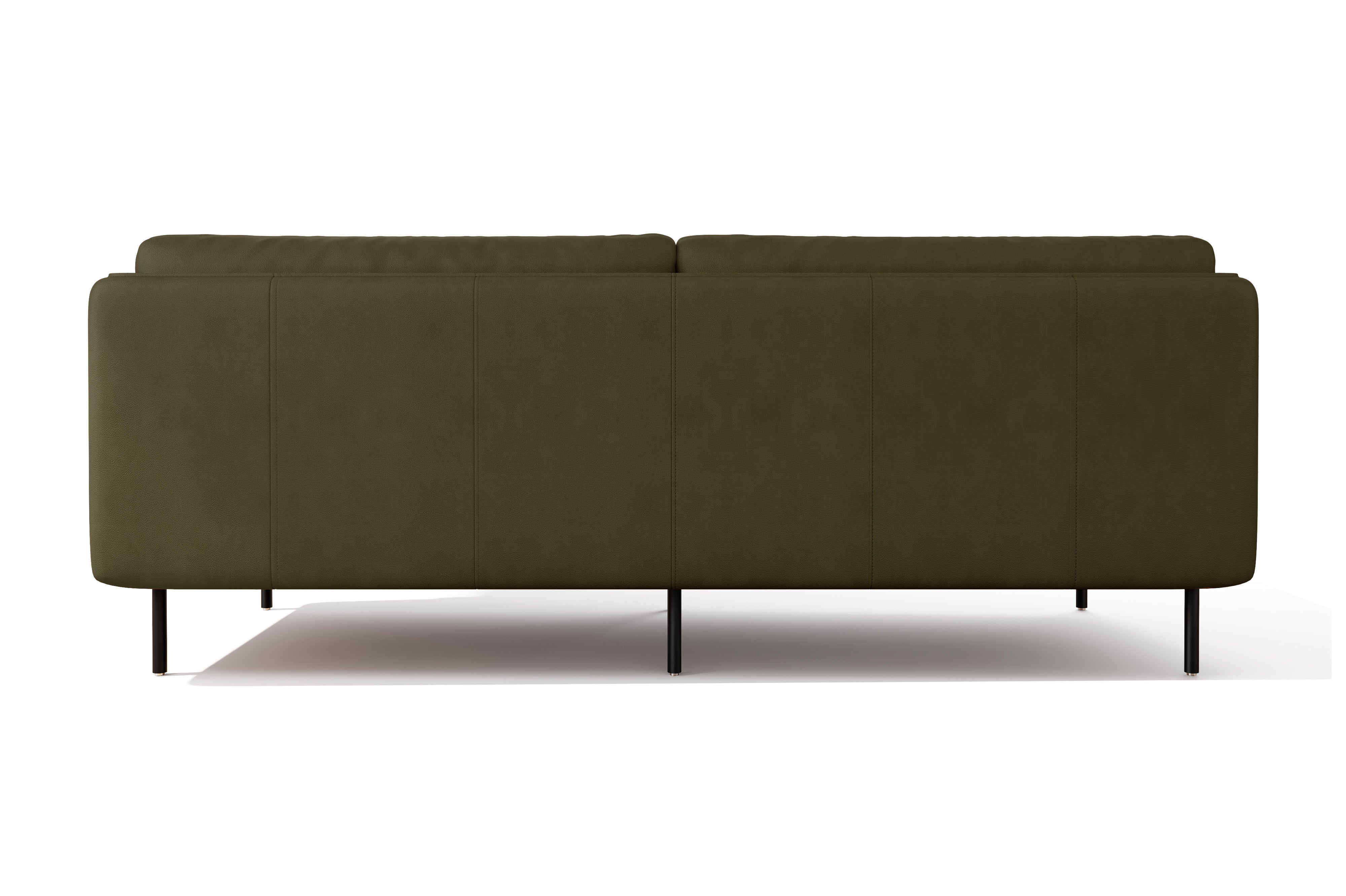 Valencia Chloe Leather Loveseat Sofa, Olive Green