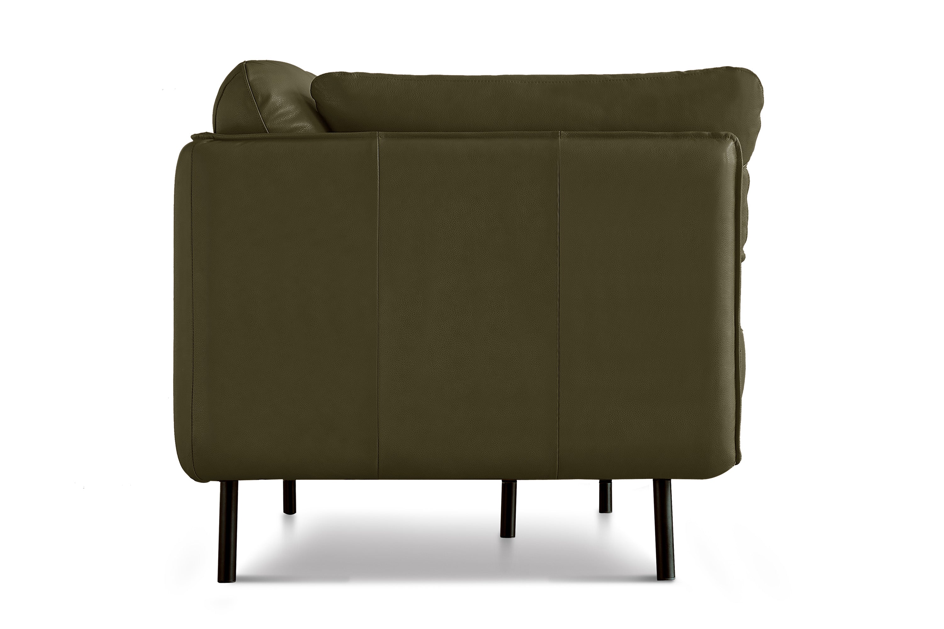 Valencia Chloe Contemporary Italian Nappa 11000 Leather Wide Sofa, Olive Green