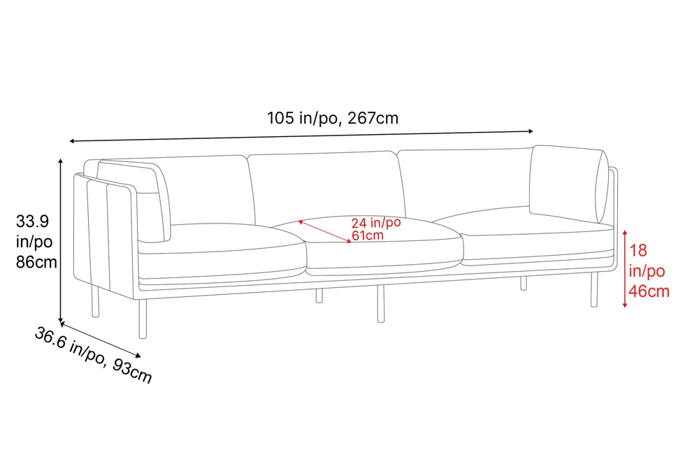 Valencia Chloe Leather Three Seats Sofa, Cognac