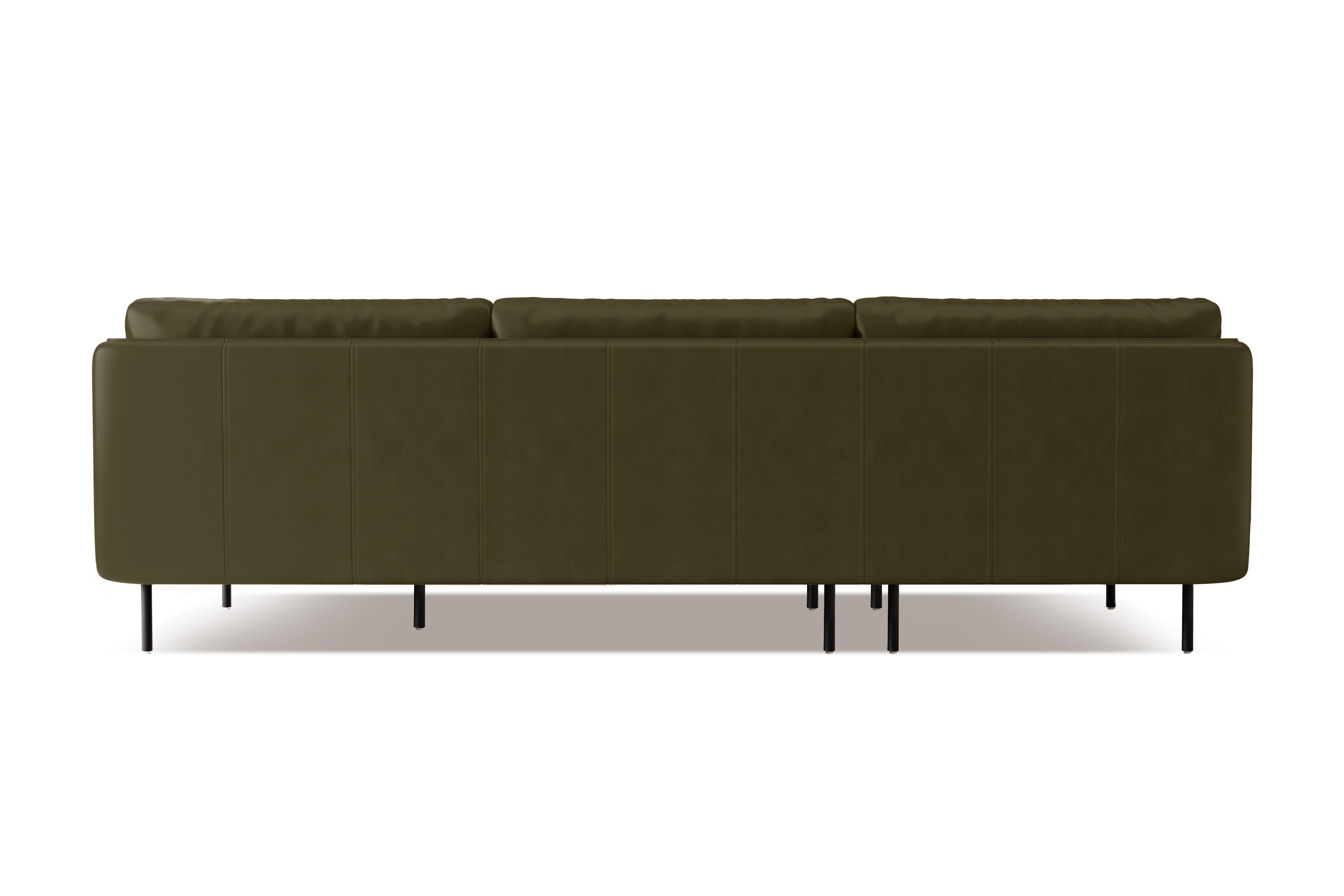 Valencia Chloe Leather Three Seats Sofa, Olive Green