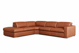 Clara Distressed Leather Recliner Sectional Sofa