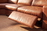 Clara Distressed Leather Recliner Sectional Sofa