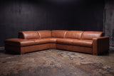 Clara Distressed Leather Recliner Sectional Sofa