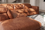 Clara Distressed Leather Recliner Sectional Sofa