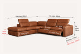 Clara Distressed Leather Recliner Sectional Sofa