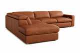 Clara Distressed Leather Recliner Sectional Sofa