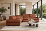 Clara Distressed Leather Recliner Sectional Sofa