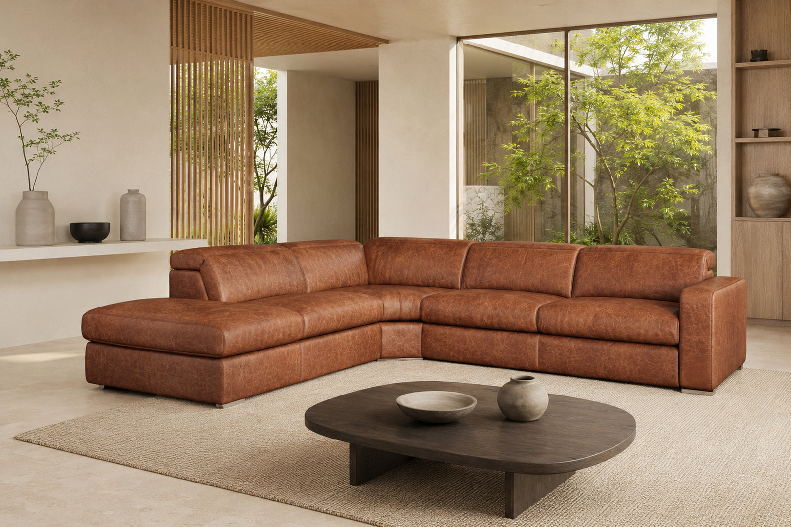 Distressed leather glowing in natural light