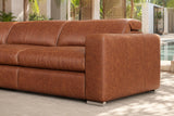 Clara Distressed Leather Recliner Sectional Sofa