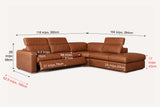 Clara Distressed Leather Recliner Sectional Sofa