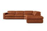 Clara Distressed Leather Recliner Sectional Sofa