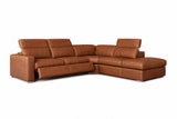 Clara Distressed Leather Recliner Sectional Sofa
