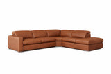 Clara Distressed Leather Recliner Sectional Sofa