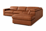 Clara Distressed Leather Recliner Sectional Sofa