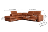 Clara Distressed Leather Recliner Sectional Sofa