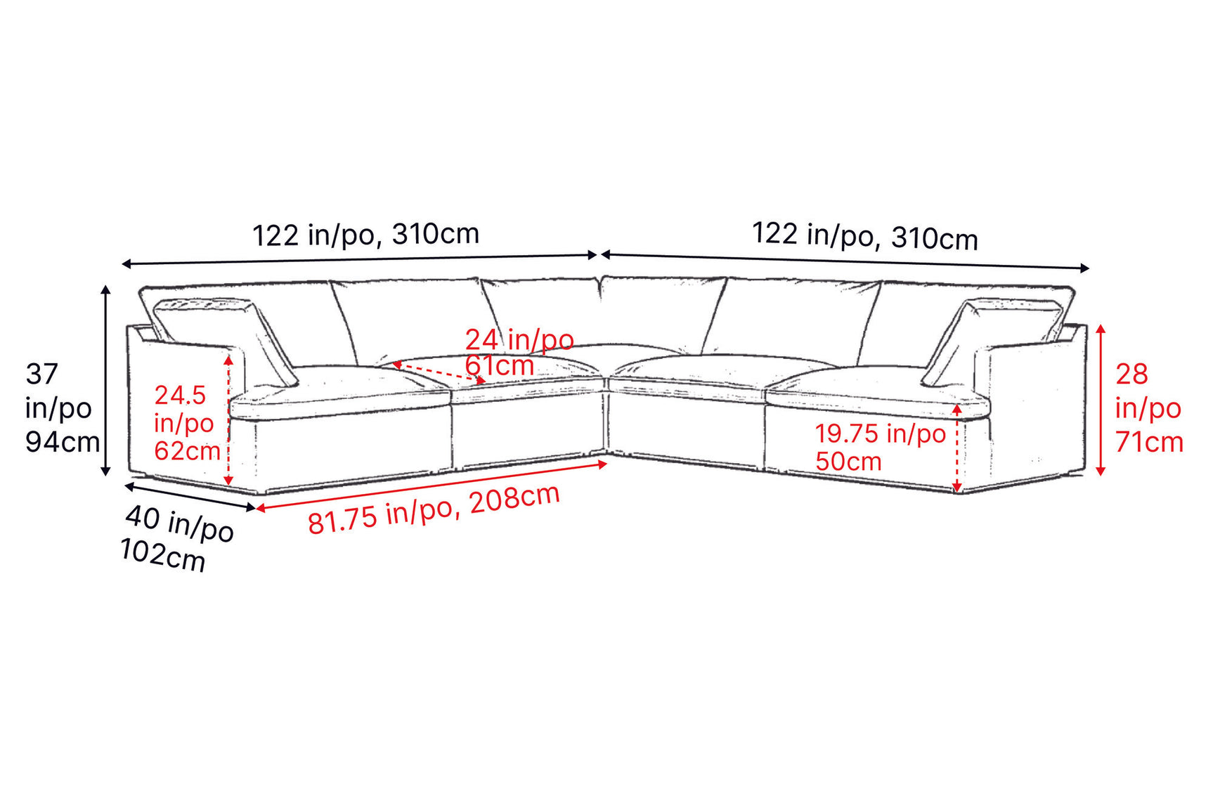 Isola Leather Theater Lounge Modular Sofa
