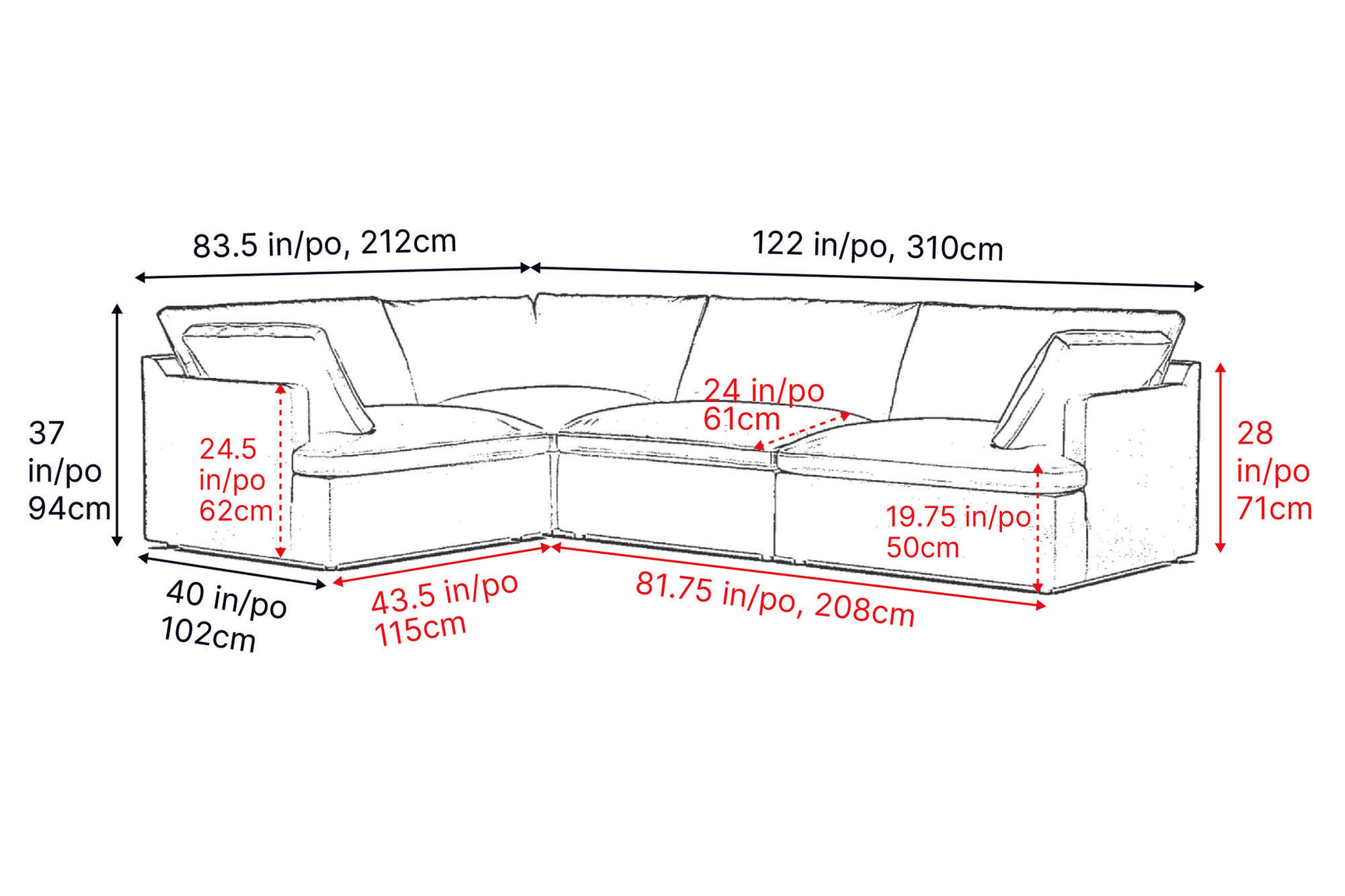 Isola Leather Theater Lounge Modular Sofa